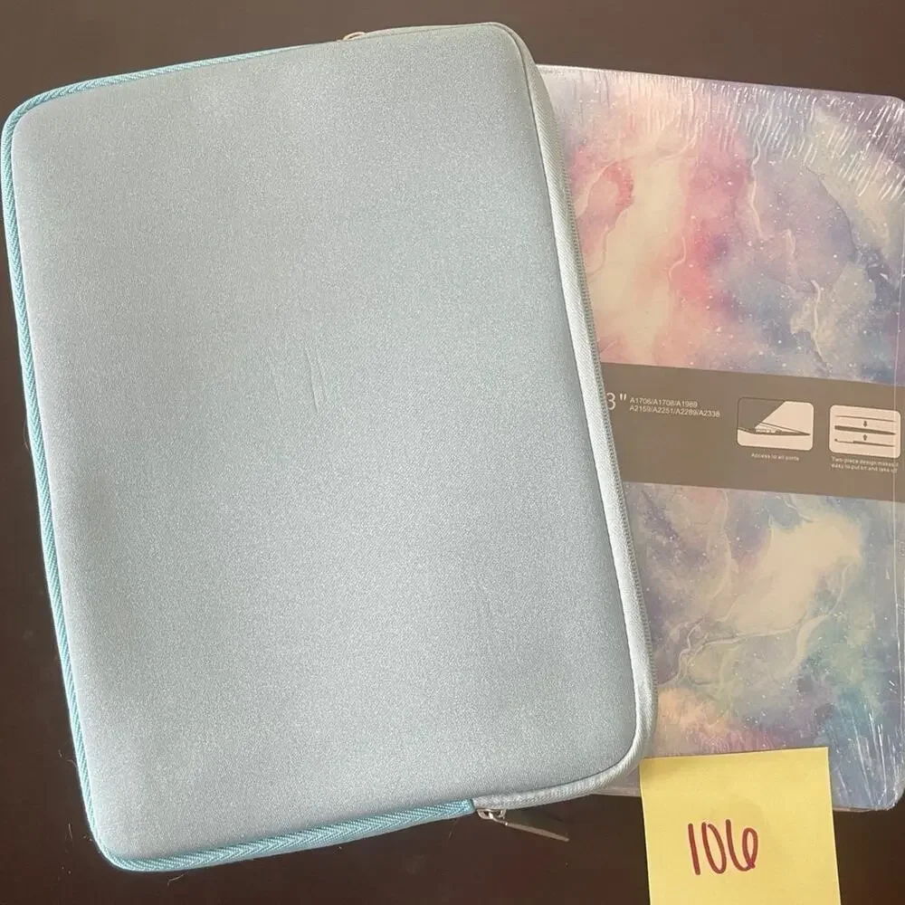 MacBook New Pro 13” shell with light blue soft case